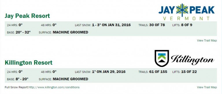 Vermont Ski conditions