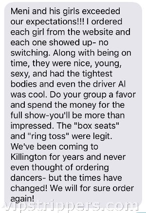 Killington stripper party review